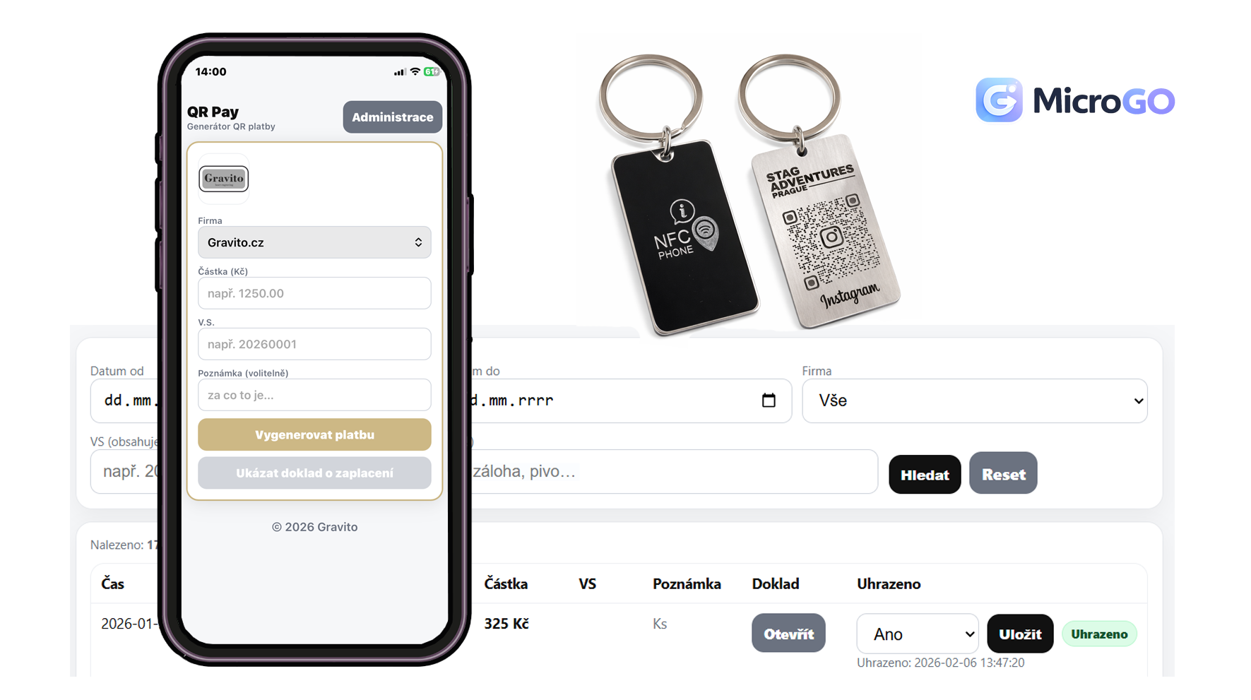 QR Pay – náhled aplikace