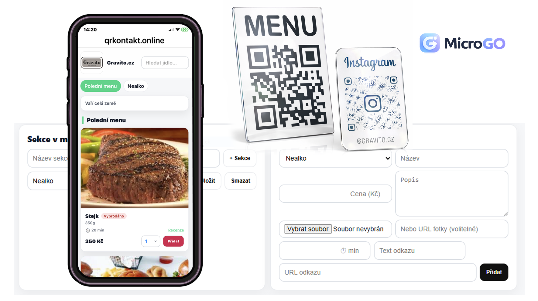 QRMenu – náhled aplikace